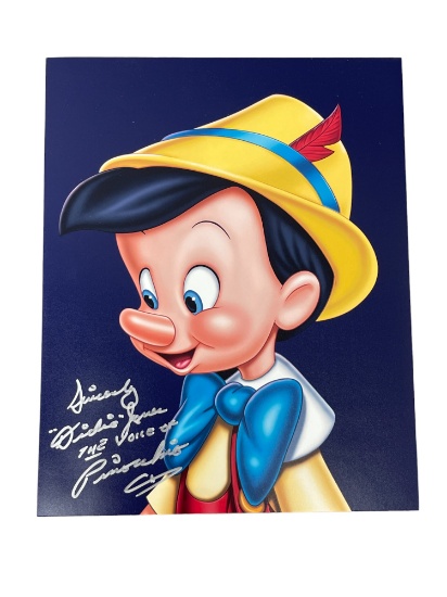 Vintage Original Pinocchio Photograph Signed By Dickie Jones The Original Voice of Pinocchio