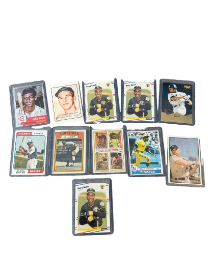 Barry Bonds Hank Aaron Ernie Banks and More MLB Trading Card Lot