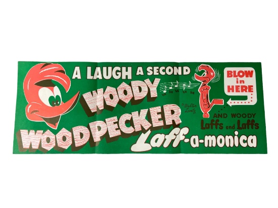 Vintage Woody Woodpecker Walter Lantz Animation Cartoon Poster