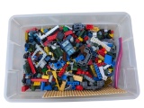 Tub of vintage Legos and Minifigures