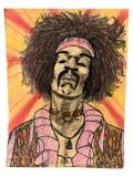 VINTAGE Original Hand Drawing on Paper by Dwight Russ (JIMI HENDRIX)