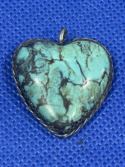 Silver and turquoise locket