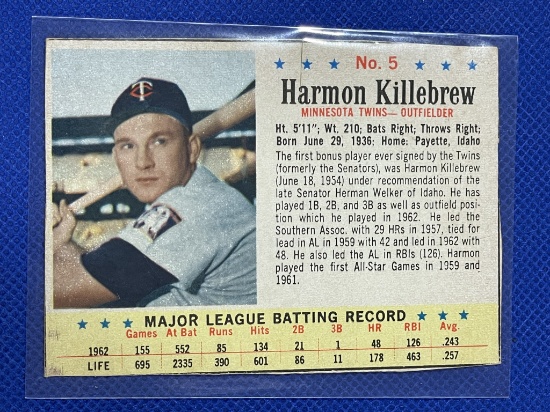 Harmon Killebrew Post Cereal 1960s card