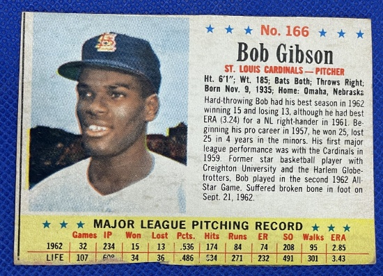 Bob Gibson Post Cereal 1960s card