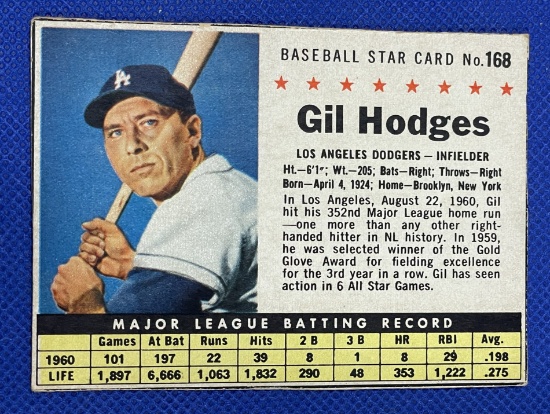 Gil Hodges Post Cereal 1960s card