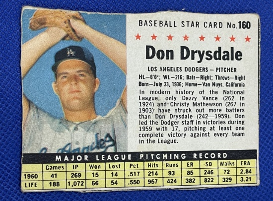Don Drysdale Post Cereal 1960s card