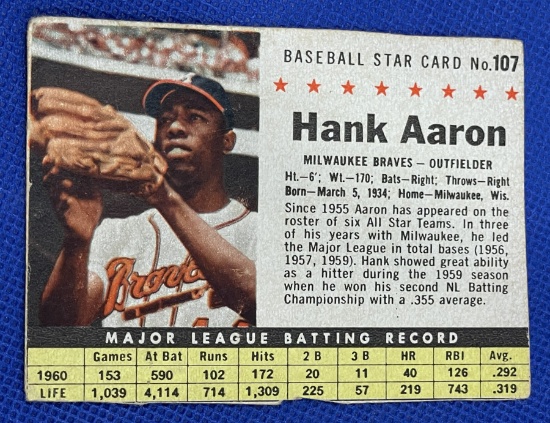 Hank Aaron Post Cereal 1960s card