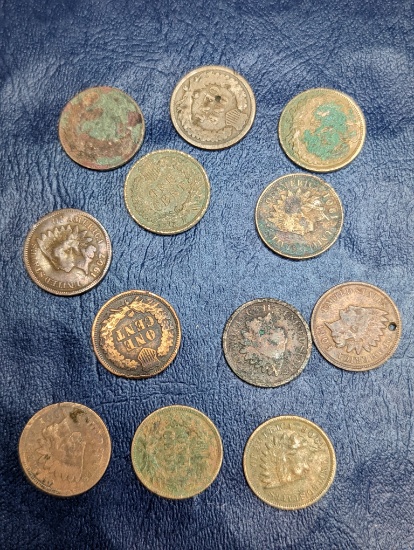 Assorted Indian Head Cent coins