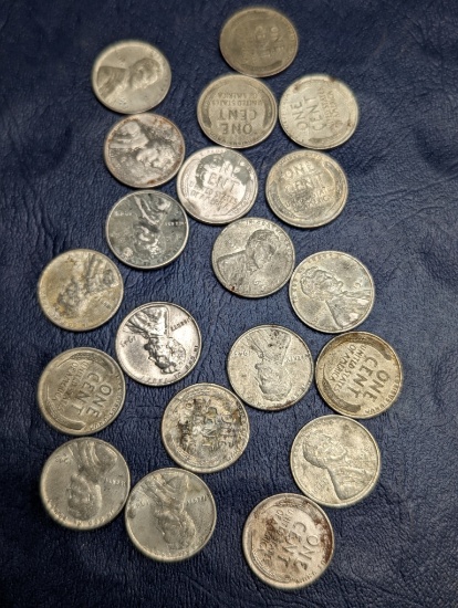 Assorted Lincoln Steel WWII Cent coins