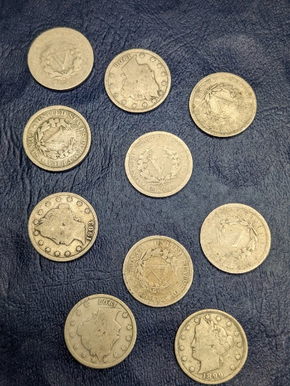 Assorted Liberty V Nickel coins