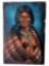 VINTAGE 1960S 70S BLACK VELVET PAINTING RISQUE PIN-UP NUDE NATIVE AMERICAN