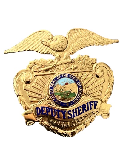 VINTAGE OBSOLETE POLICE BADGE MONTANA DEPUTY SHERIFF