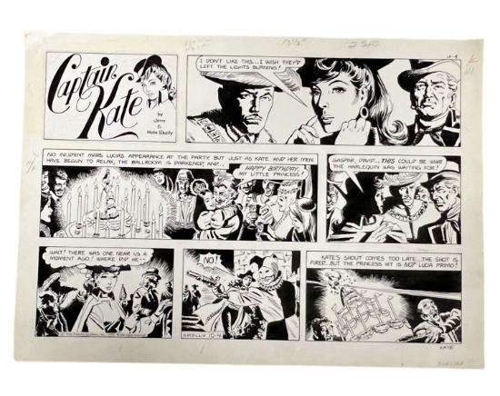 CAPTAIN KATE by Jerry Skelly Original Comic Art Storyboard Hand Drawn Art
