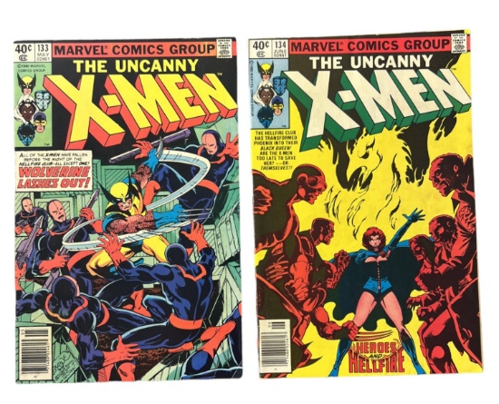 X-MEN # 133 134 MARVEL VINTAGE COMIC BOOK COLLECTION LOT