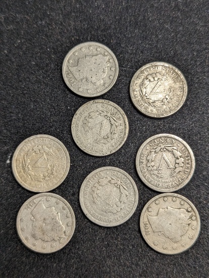 Assorted antique Liberty V Nickel coins
