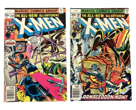X-MEN # 110 108 MARVEL VINTAGE COMIC BOOK COLLECTION LOT