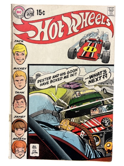 Hotwheels 1 DC 1970  ABC TV series Redline cars era 15 cent cov Comic Book