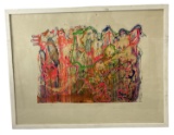 SUZI FERRER ABSTRACT SERIGRAPH POP ART SIGNED IN PENCIL VINTAGE