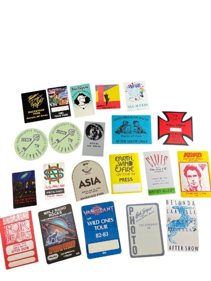 Vintage Backstage Pass Collection Rock Pop Music