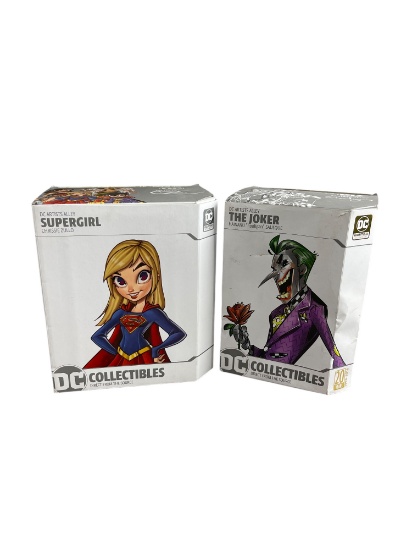 DC Artists Alley Joker and Supergirl Statue Figurine Lot