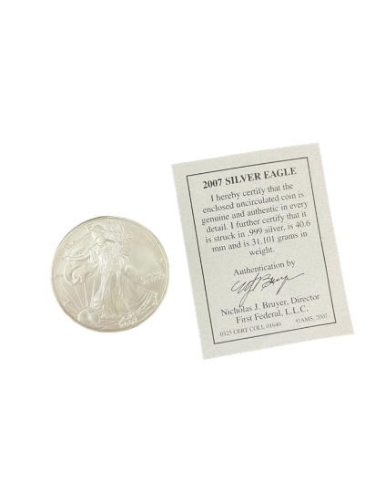 2007 Silver Eagle 1oz Silver Coin