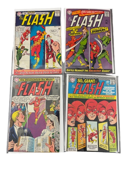 The Flash #157. #158, #165, #169 Marvel DC Comic Book Collection Lot of 4