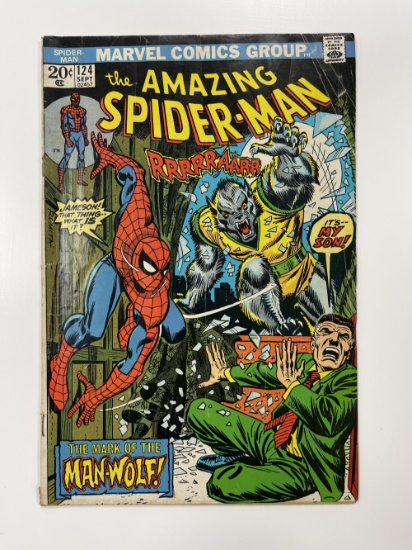 AMAZING SPIDER-MAN #124 (1973) MARVEL 1ST APPEARANCE OF MAN-WOLF!