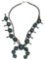 Vintage Native American Indian Navajo Turquoise Sterling Silver Blossom Necklace