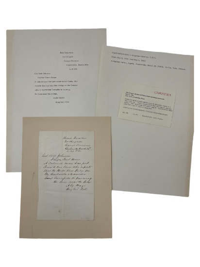 Alexander Hays - Brigadier General Autograph Letter Signed, March 29, 1863 to Col. Robt. Johnson