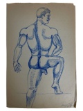 Randy Coleman Signed Gay Male Interest Drawing Illustration Art Original Erotic Nude Adults Only