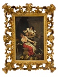 19th Century Oil on Canvas Paiting Spanish Guitarist - Unknown Artist