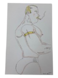 Randy Coleman Signed Gay Male Interest Drawing Illustration Art Original Erotic Nude Adults Only