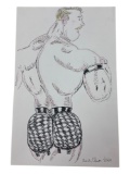 Randy Coleman Signed Gay Male Interest Drawing Illustration Art Original Erotic Nude Adults Only