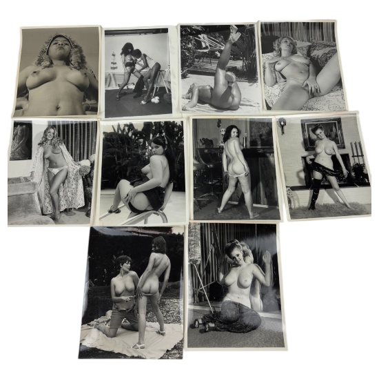 Vintage Original Burlesque Nude Pin up Model Risque Photo 8x10 Black