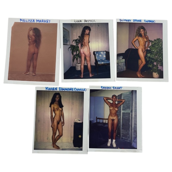 Vintage Erotic Nude Polaroid â€“ Original Magazine Production Shoot Lot of 5