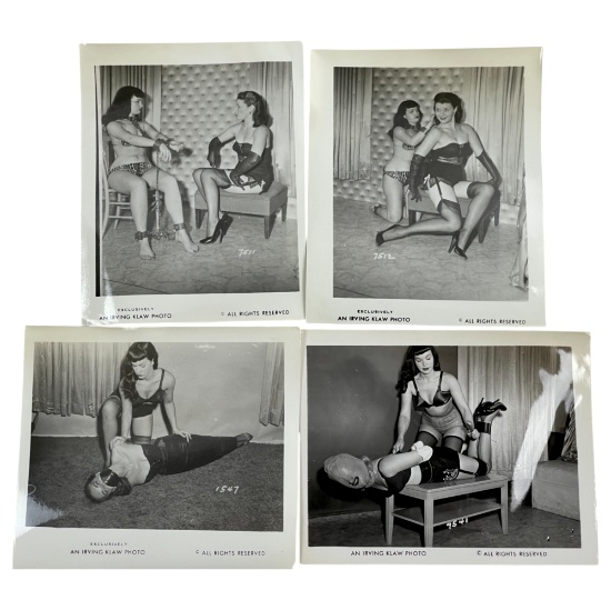 Bettie Page Irving Klaw Vintage Rare B&W 1950s4x5 Photograph Collection