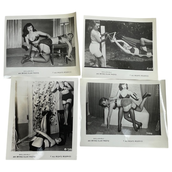 Bettie Page Irving Klaw Vintage Rare B&W 1950s4x5 Photograph Collection
