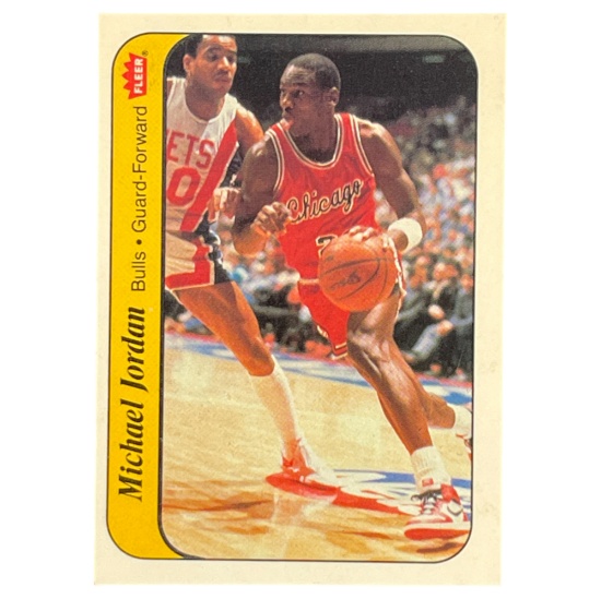 Michael Jordan 1986 Fleer Sticker Card #8 Rookie Basketball Card