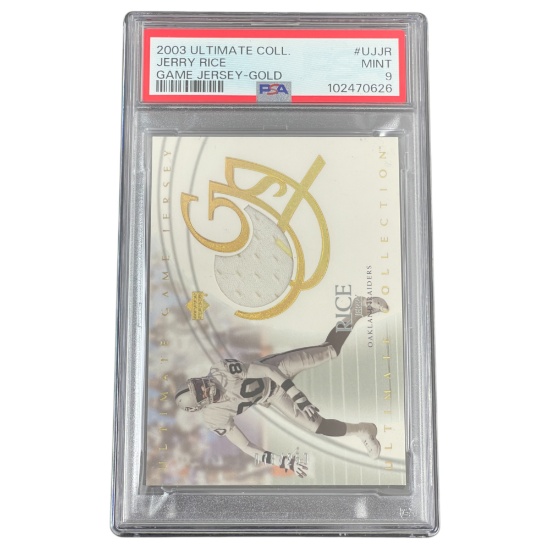 2003 Ultimate Collection Jerry Rice Game Jersey-Gold PSA 9 78/250