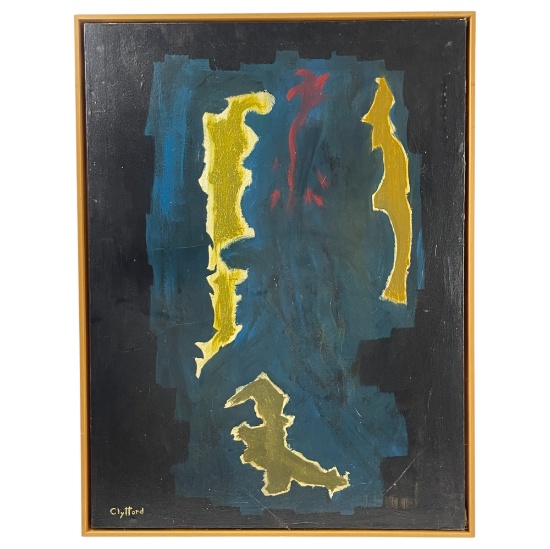 Attributed to Clyfford Still (American, 1904â€“1980) â€“ Abstract Oil on Canvas, Framed