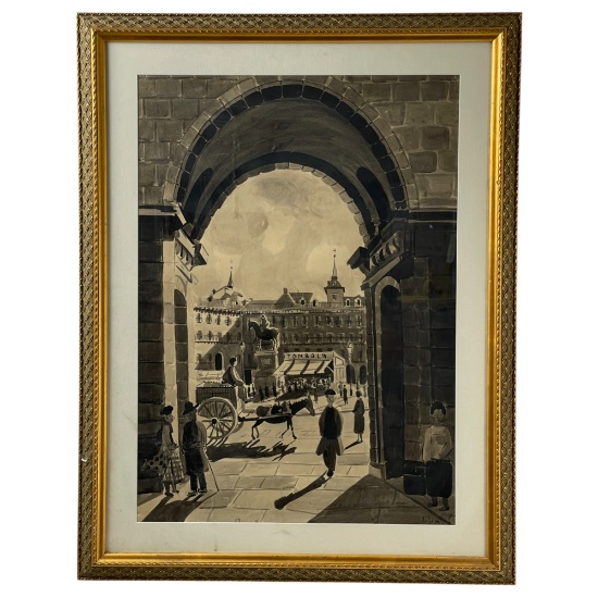 Einar Jolin (Swedish, 1890â€“1976) â€“ Watercolor on Paper, Signed, Framed