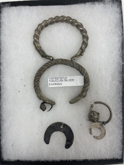 Ancient Thracian Silver Earrings