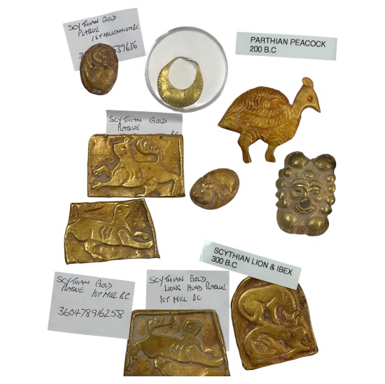 Ancient Scythian Parthian High Karat Gold Plaque Large Collection