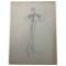 Christian Dior Fashion Design Sketch Pencil Drawing Signed & Dated