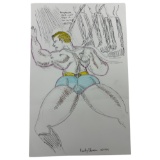 Randy Coleman Dieing Superman Pen and Pencil Sketch