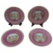 French Sevres Pink Ground Porcelain Painted Plates 9.5