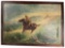 Antique American West 1907 Oil on Canvas Signed W.G.S. Dated 07