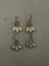Roman-Byzantine 8-9 Century AD Earring Pairs with Center Gemstone