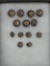 Traditional Indian Meenakari Buttons with Set Stones