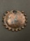 Ancient Hammered Copper Pendant with Scalloped Edges
